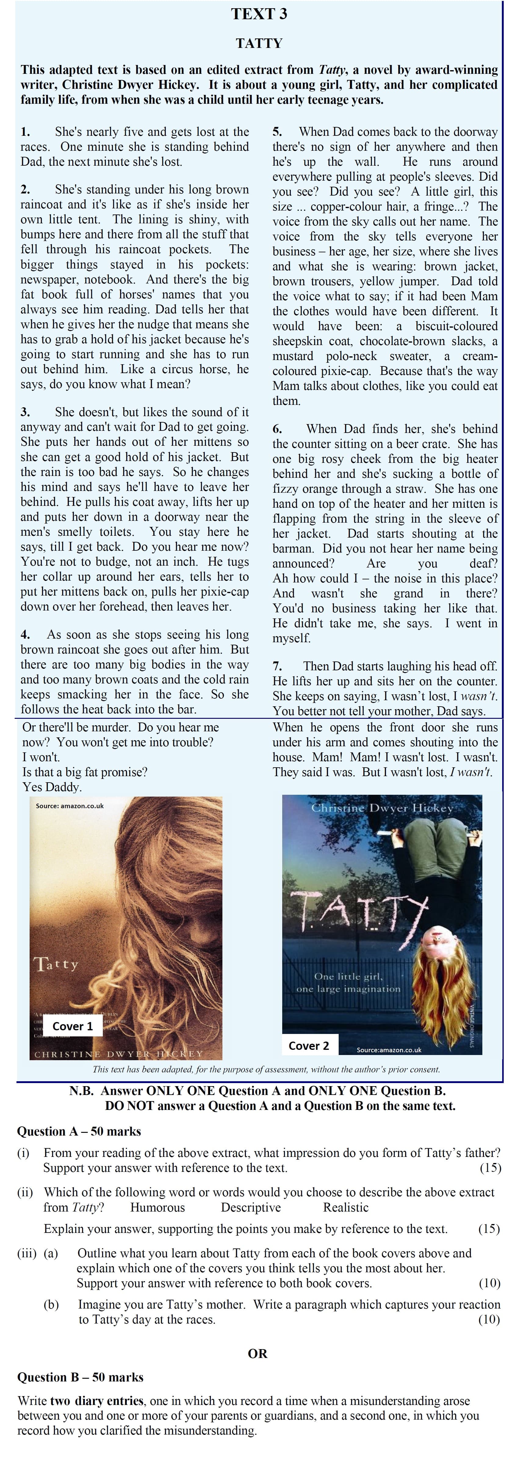 From-your-reading-of-the-above-extract,-what-impression-do-you-form-of-Tatty's-father?-Support-your-answer-with-reference-to-the-text-Leaving Cert English-Question Question A-2015.png