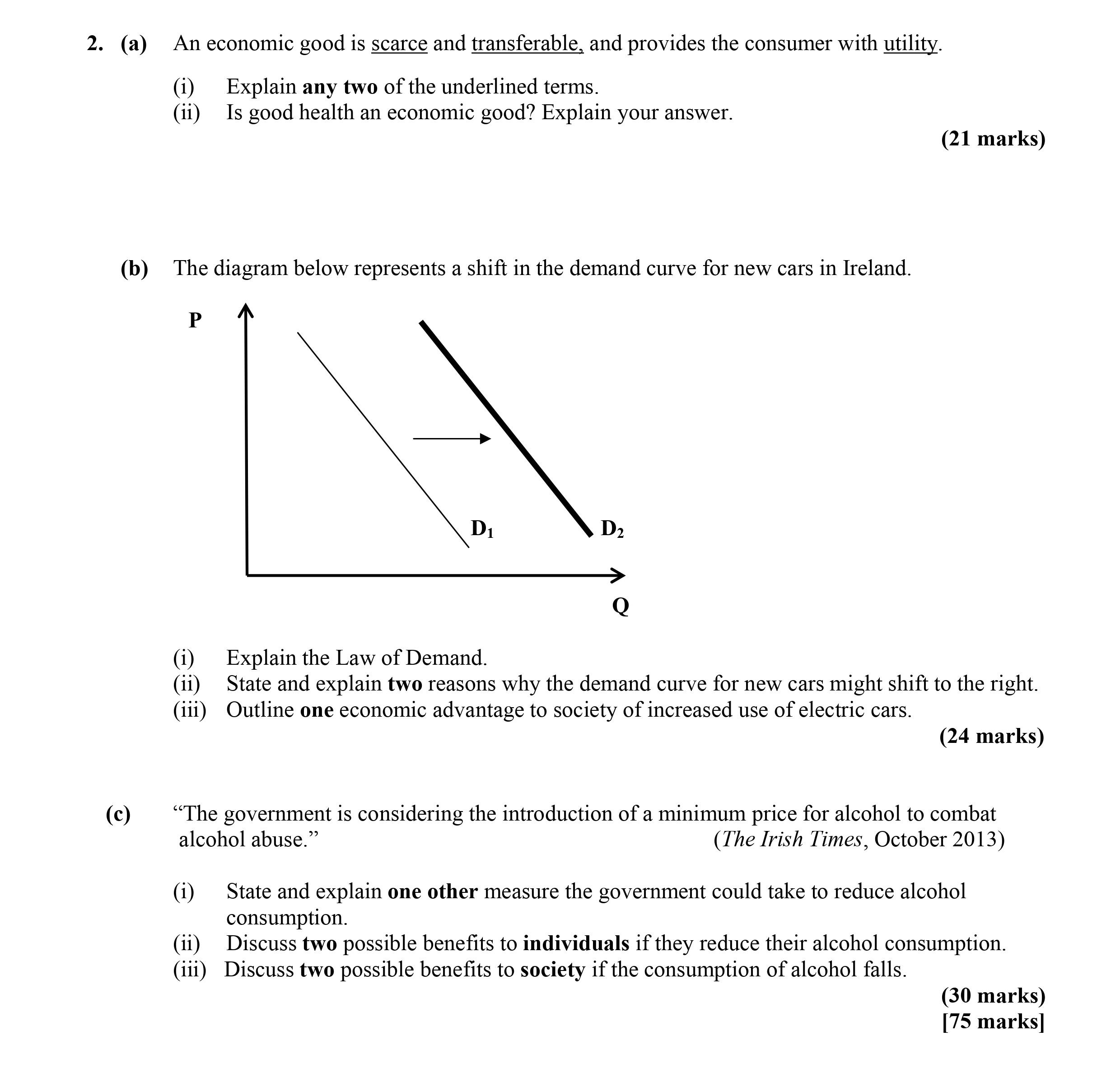 An-economic-good-is-scarce-and-transferable,-and-provides-the-consumer-with-utility-Leaving Cert Economics-Question 2-2014.png