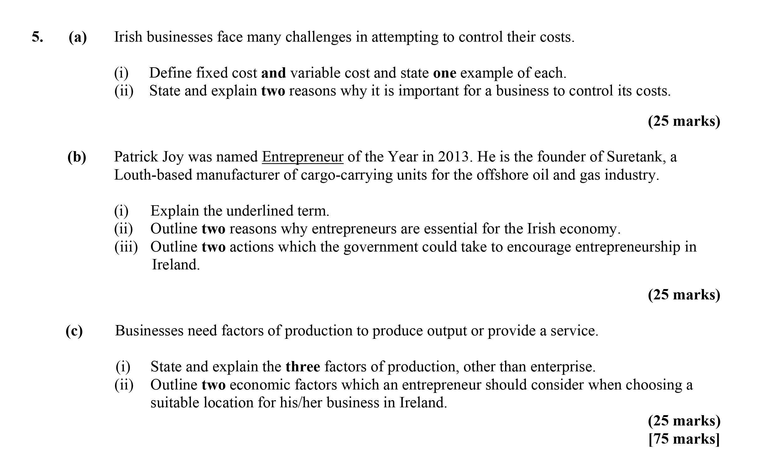 Irish-businesses-face-many-challenges-in-attempting-to-control-their-costs-Leaving Cert Economics-Question 5-2014.png