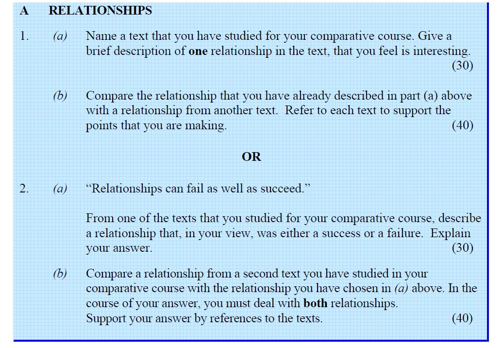 1.-(a)-Name-a-text-that-you-have-studied-for-your-comparative-course-Leaving Cert English-Question 1-2005.png