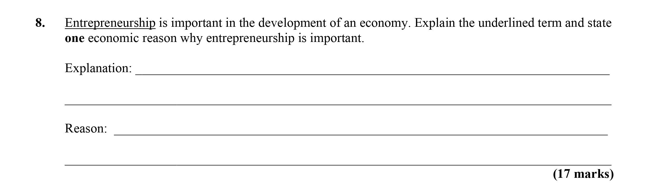 Entrepreneurship-is-important-in-the-development-of-an-economy-Leaving Cert Economics-Question 8-2010.png