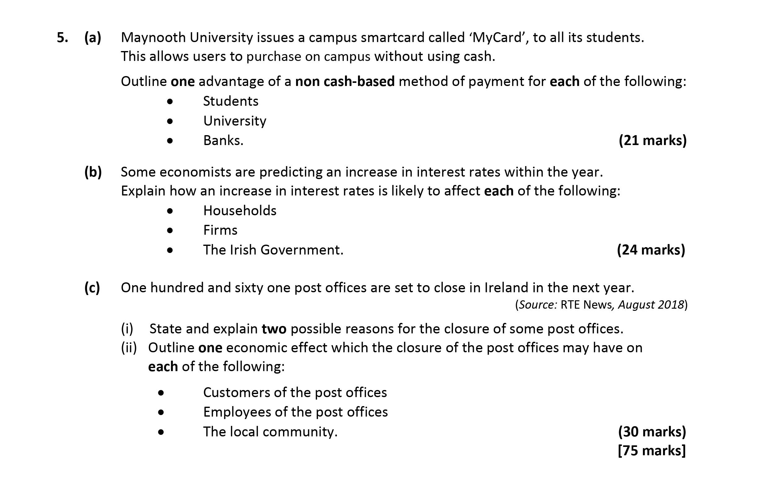 Maynooth-University-issues-a-campus-smartcard-called-'MyCard',-to-all-its-students-Leaving Cert Economics-Question 5-2019.png
