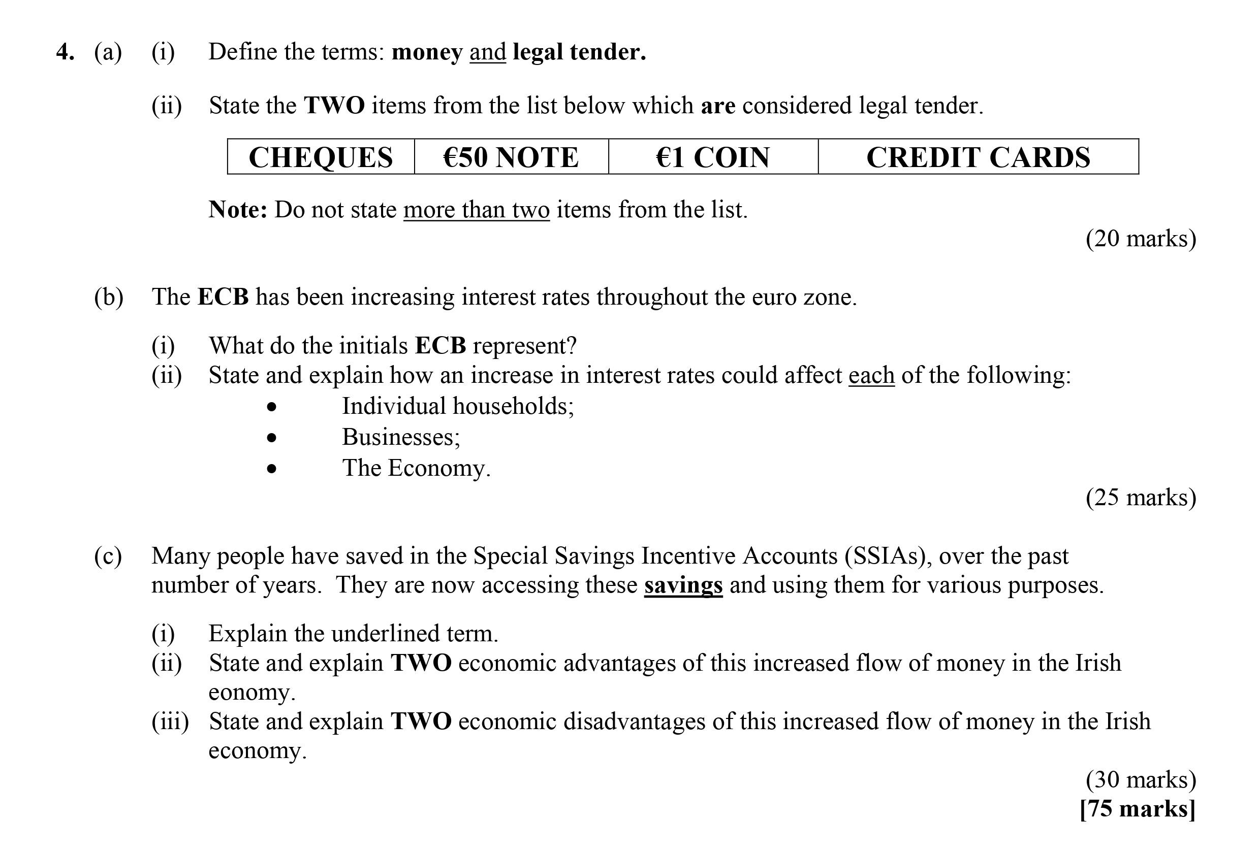4.-(a)-(i)-Define-the-terms:-money-and-legal-tender-Leaving Cert Economics-Question 4-2007.png