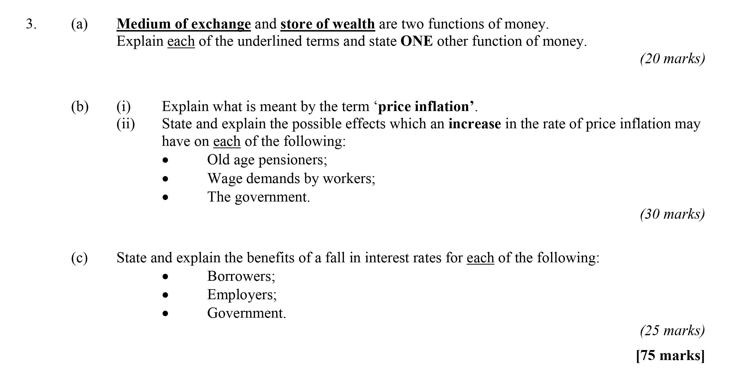 Medium-of-exchange-and-store-of-wealth-are-two-functions-of-money-Leaving Cert Economics-Question 3-2006.png