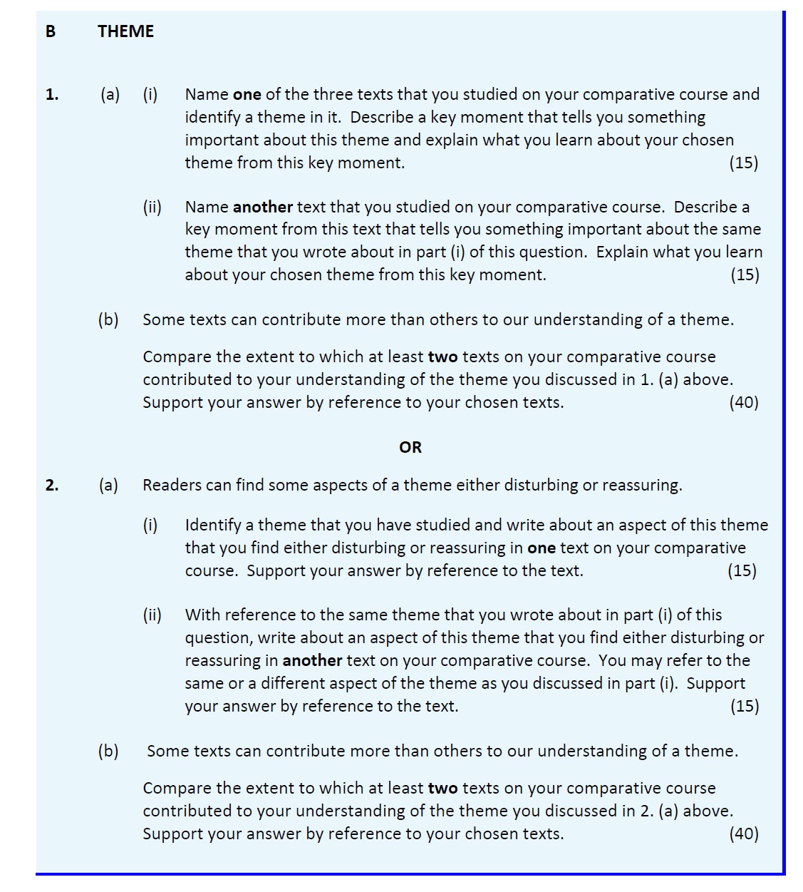 1.-(a)-(i)-Name-one-of-the-three-texts-that-you-studied-on-your-comparative-course-and-identify-a-theme-in-it-Leaving Cert English-Question 1-2017.png