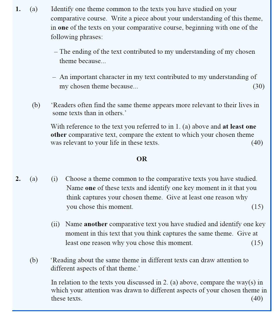 1.-(a)-Identify-one-theme-common-to-the-texts-you-have-studied-on-your-comparative-course-Leaving Cert English-Question 1-2014.png