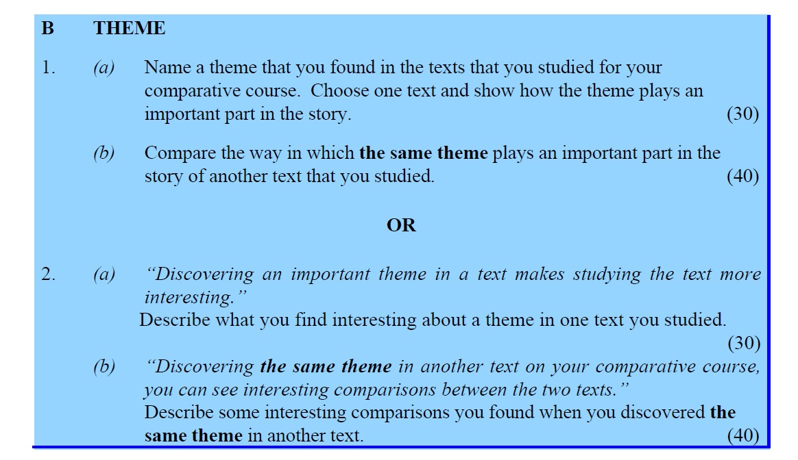 1.-(a)-Name-a-theme-that-you-found-in-the-texts-that-you-studied-for-your-comparative-course-Leaving Cert English-Question 1-2004.png
