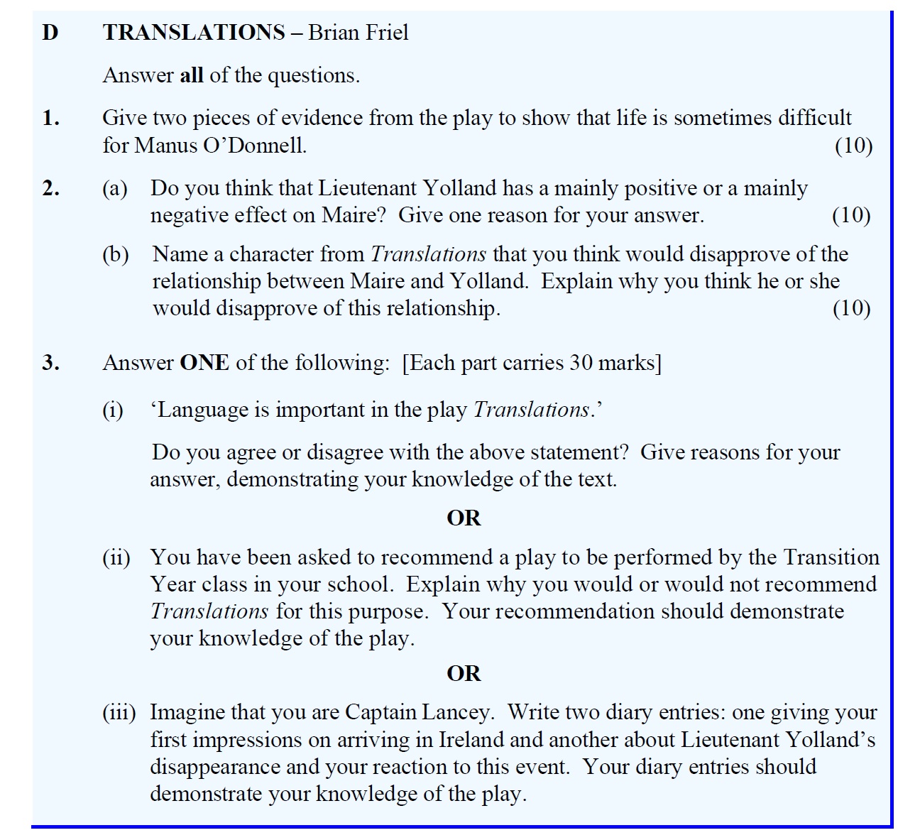 1.-Give-two-pieces-of-evidence-from-the-play-to-show-that-life-is-sometimes-difficult-for-Manus-O'Donnell-Leaving Cert English-Question 1-2016.png