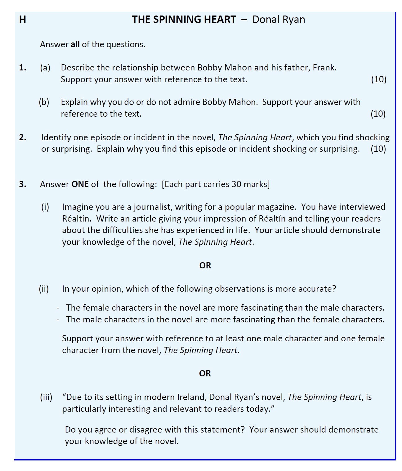 1.-(a)-Describe-the-relationship-between-Bobby-Mahon-and-his-father,-Frank-Leaving Cert English-Question 1-2017.png