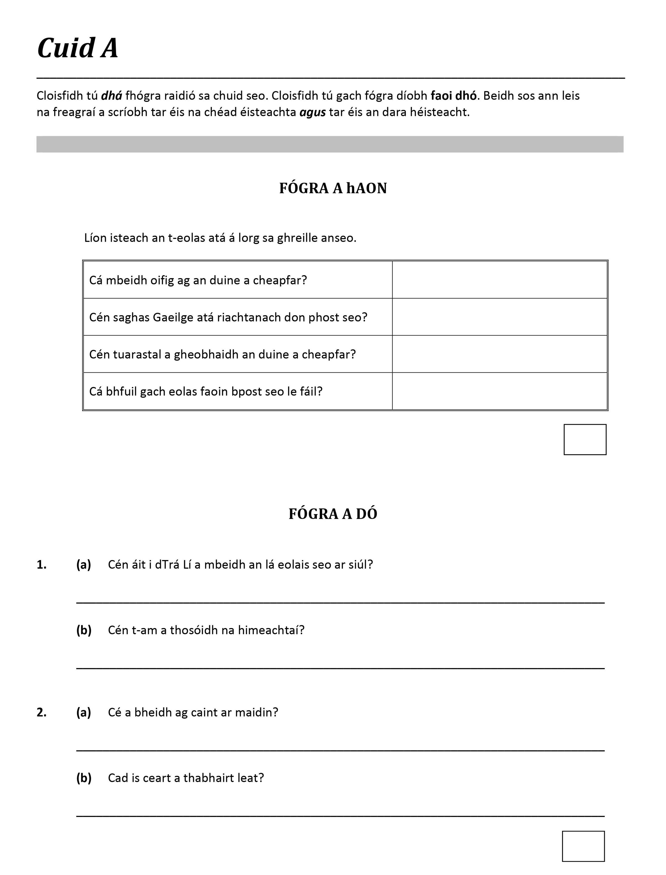 Lion-isteach-an-t-eolas-atá-i-lór-sa-ghreille-anseo-Leaving Cert Irish-Question FÓGRA A HAON-2017.png