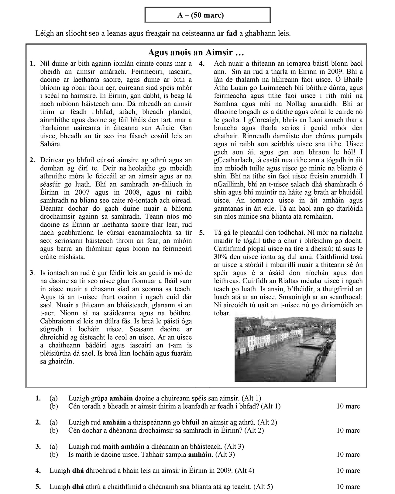 Leigh-an-sliocht-seo-a-leanas-agus-freagair-na-ceisteanna-ar-fad-a-ghabhainn-leis-Leaving Cert Irish-Question 1-2010.png