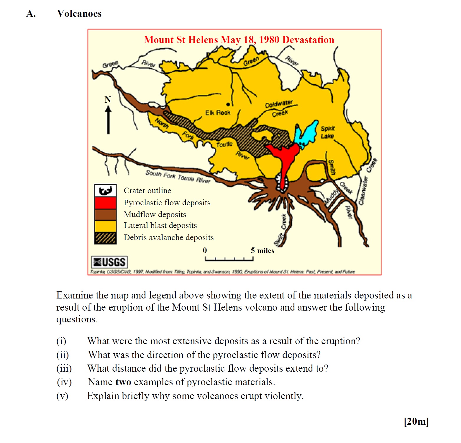 Examine-the-map-and-legend-above-showing-the-extent-of-the-materials-deposited-as-a-result-of-the-eruption-of-the-Mount-St-Helens-volcano-and-answer-the-following-questions-Leaving Cert Geography-Question A-2013.png