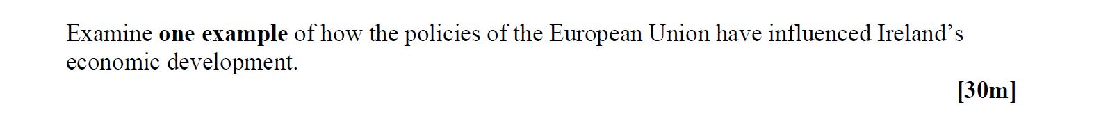 Examine-one-example-of-how-the-policies-of-the-European-Union-have-influenced-Ireland's-economic-development.-Leaving Cert Geography-Question 1-2008.png