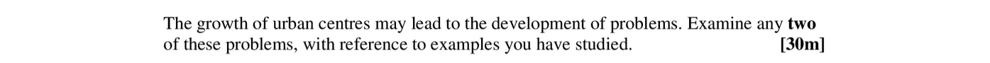 The-growth-of-urban-centres-may-lead-to-the-development-of-problems-Leaving Cert Geography-Question Question 1-2006.png