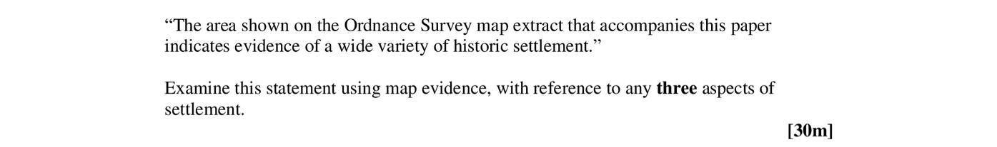 "The-area-shown-on-the-Ordnance-Survey-map-extract-that-accompanies-this-paper-indicates-evidence-of-a-wide-variety-of-historic-settlement."--Examine-this-statement-using-map-evidence,-with-reference-to-any-three-aspects-of-settlement.-Leaving Cert Geography-Question Question 1-2006.png
