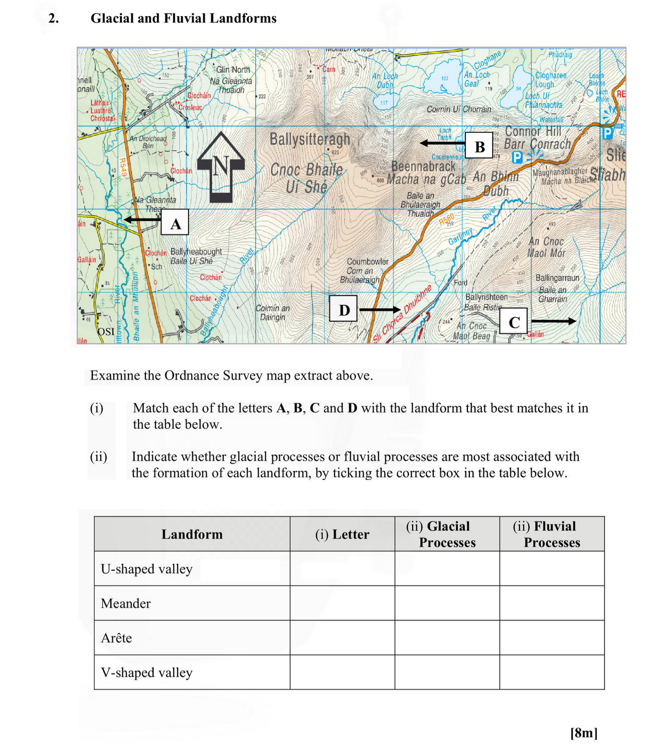 Examine-the-Ordnance-Survey-map-extract-above-Leaving Cert Geography-Question 2-2014.png
