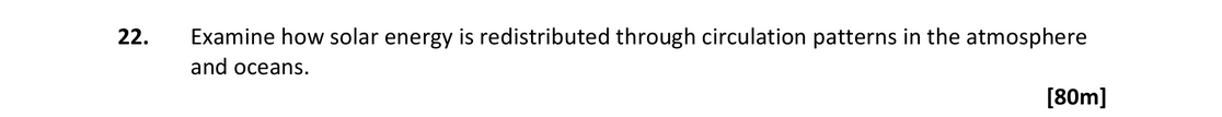 Examine-how-solar-energy-is-redistributed-through-circulation-patterns-in-the-atmosphere-and-oceans.-Leaving Cert Geography-Question 22-2019.png