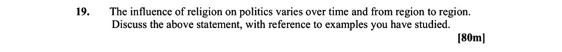 The-influence-of-religion-on-politics-varies-over-time-and-from-region-to-region-Leaving Cert Geography-Question 19-2007.png