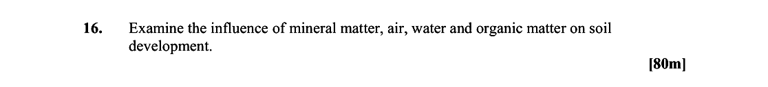 Examine-the-influence-of-mineral-matter,-air,-water-and-organic-matter-on-soil-development.--Leaving Cert Geography-Question 16-2015.png