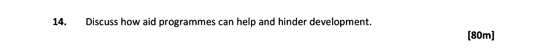 Discuss-how-aid-programmes-can-help-and-hinder-development.---Leaving Cert Geography-Question 14-2019.png