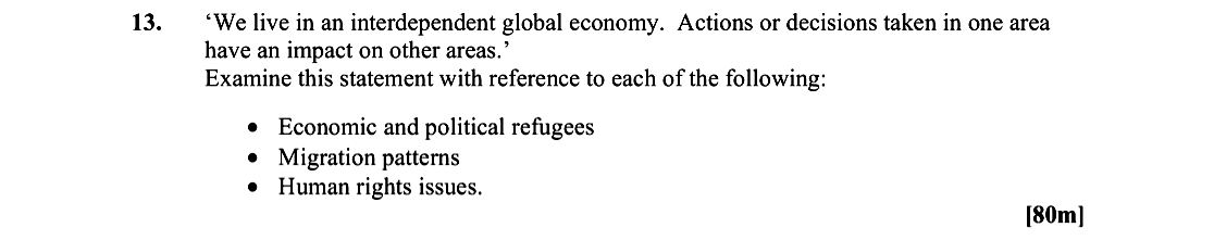'We-live-in-an-interdependent-global-economy-Leaving Cert Geography-Question 13-2015.png