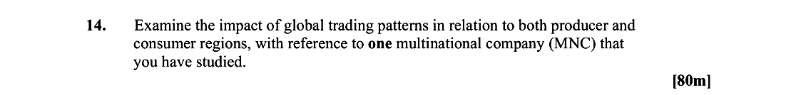 Examine-the-impact-of-global-trading-patterns-in-relation-to-both-producer-and-consumer-regions,-with-reference-to-one-multinational-company-(MNC)-that-you-have-studied.-Leaving Cert Geography-Question 14-2013.png