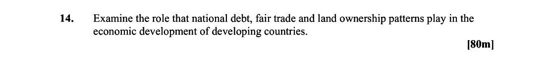 Examine-the-role-that-national-debt,-fair-trade-and-land-ownership-patterns-play-in-the-economic-development-of-developing-countries.-Leaving Cert Geography-Question 14-2012.png