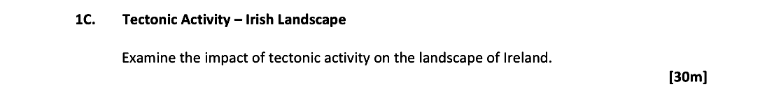 Examine-the-impact-of-tectonic-activity-on-the-landscape-of-Ireland.-Leaving Cert Geography-Question 1C-2019.png
