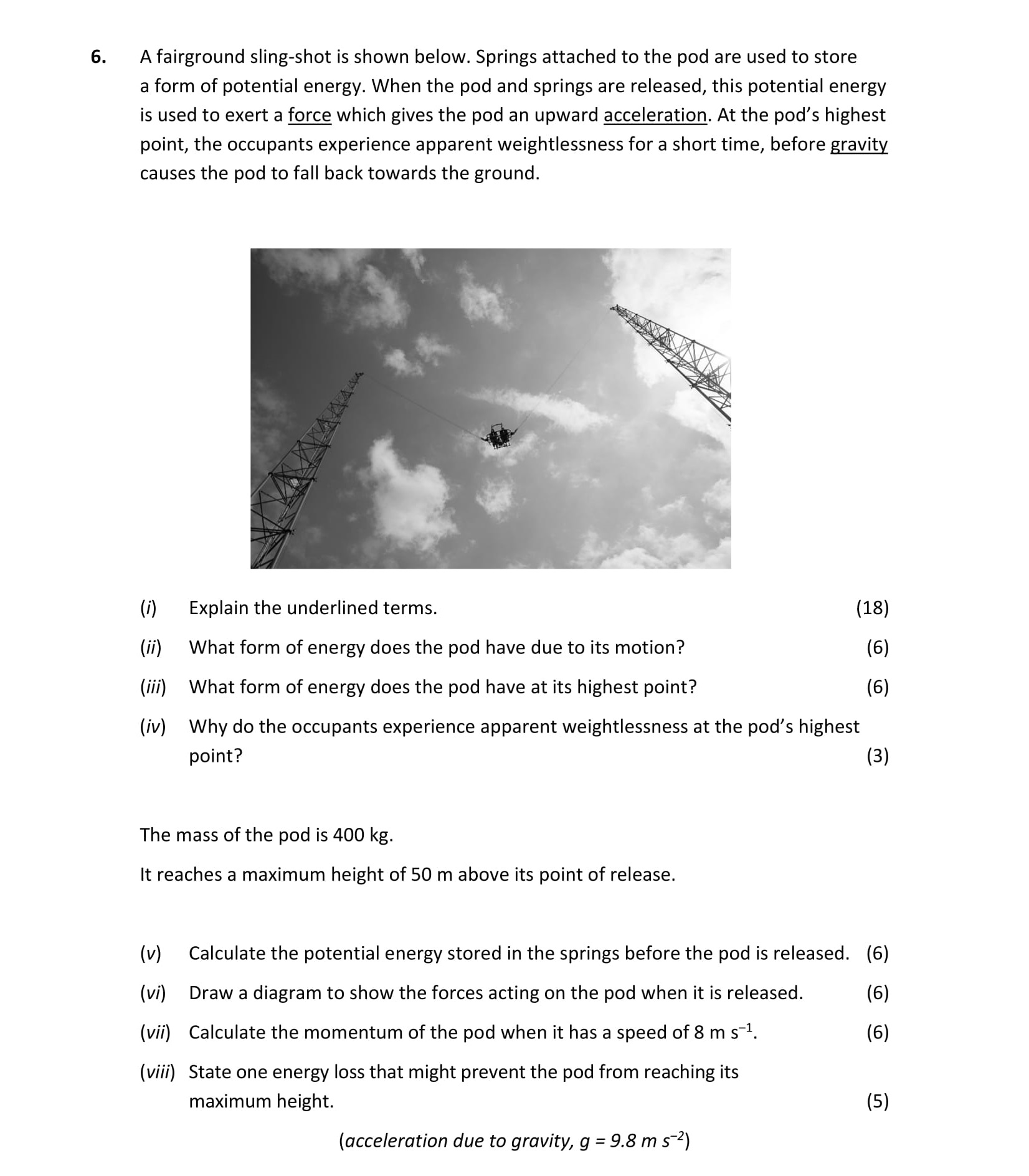 A-fairground-sling-shot-is-shown-below-Leaving Cert Physics-Question 6-2017.png