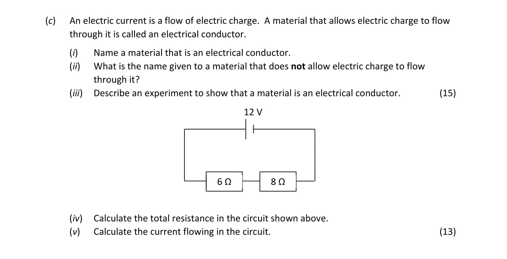 An-electric-current-is-a-flow-of-electric-charge-Leaving Cert Physics-Question c-2020.png