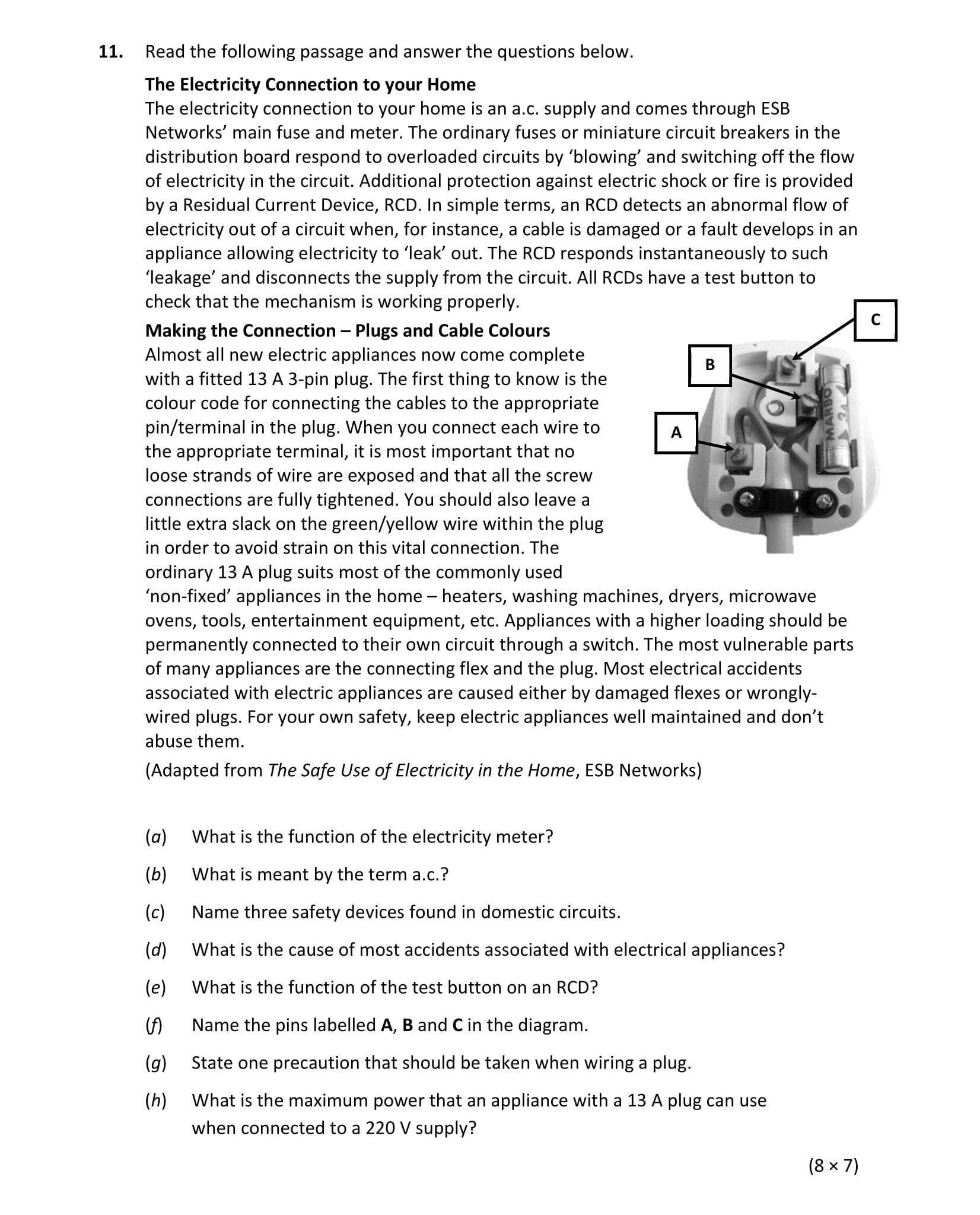 Read-the-following-passage-and-answer-the-questions-below-Leaving Cert Physics-Question 11-2017.png