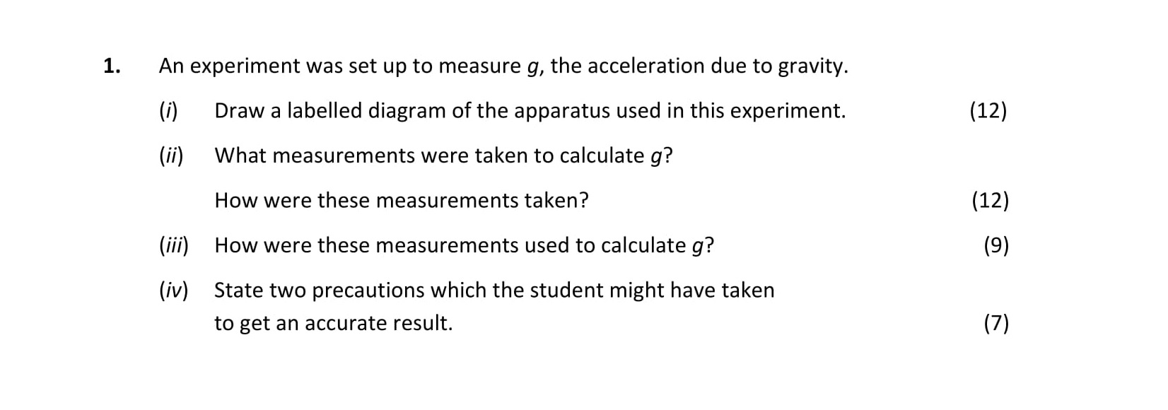An-experiment-was-set-up-to-measure-g,-the-acceleration-due-to-gravity-Leaving Cert Physics-Question 1-2017.png