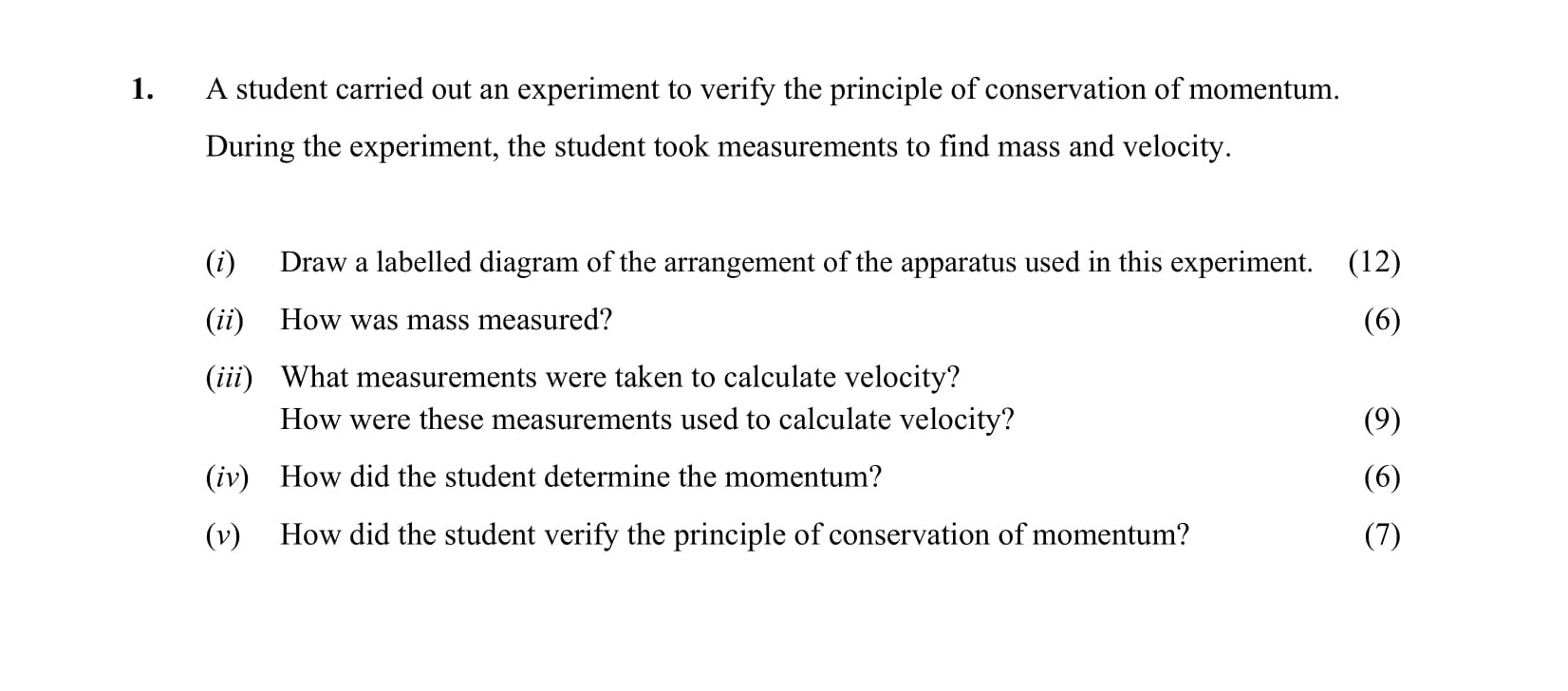 A-student-carried-out-an-experiment-to-verify-the-principle-of-conservation-of-momentum-Leaving Cert Physics-Question 1-2016.png