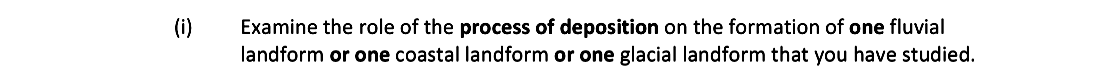 Examine-the-role-of-the-process-of-deposition-on-the-formation-of-one-fluvial-landform-or-one-coastal-landform-or-one-glacial-landform-that-you-have-studied.-Leaving Cert Geography-Question i-2019.png