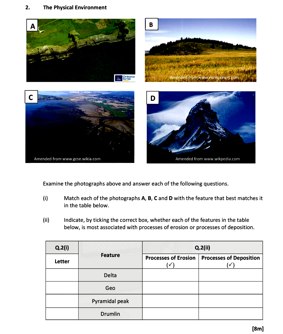 Examine-the-photographs-above-and-answer-each-of-the-following-questions-Leaving Cert Geography-Question 2-2019.png