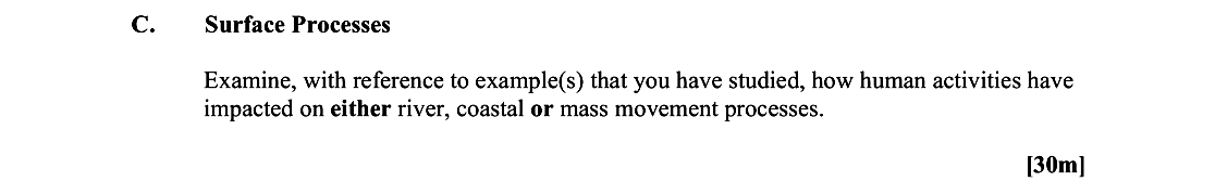 Examine,-with-reference-to-example(s)-that-you-have-studied,-how-human-activities-have-impacted-on-either-river,-coastal-or-mass-movement-processes.-Leaving Cert Geography-Question C.-2012.png