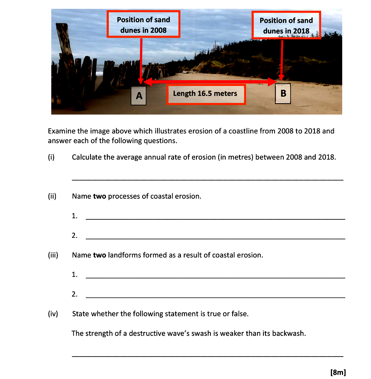 Examine-the-image-above-which-illustrates-erosion-of-a-coastline-from-2008-to-2018-and-answer-each-of-the-following-questions-Leaving Cert Geography-Question 1-2019.png