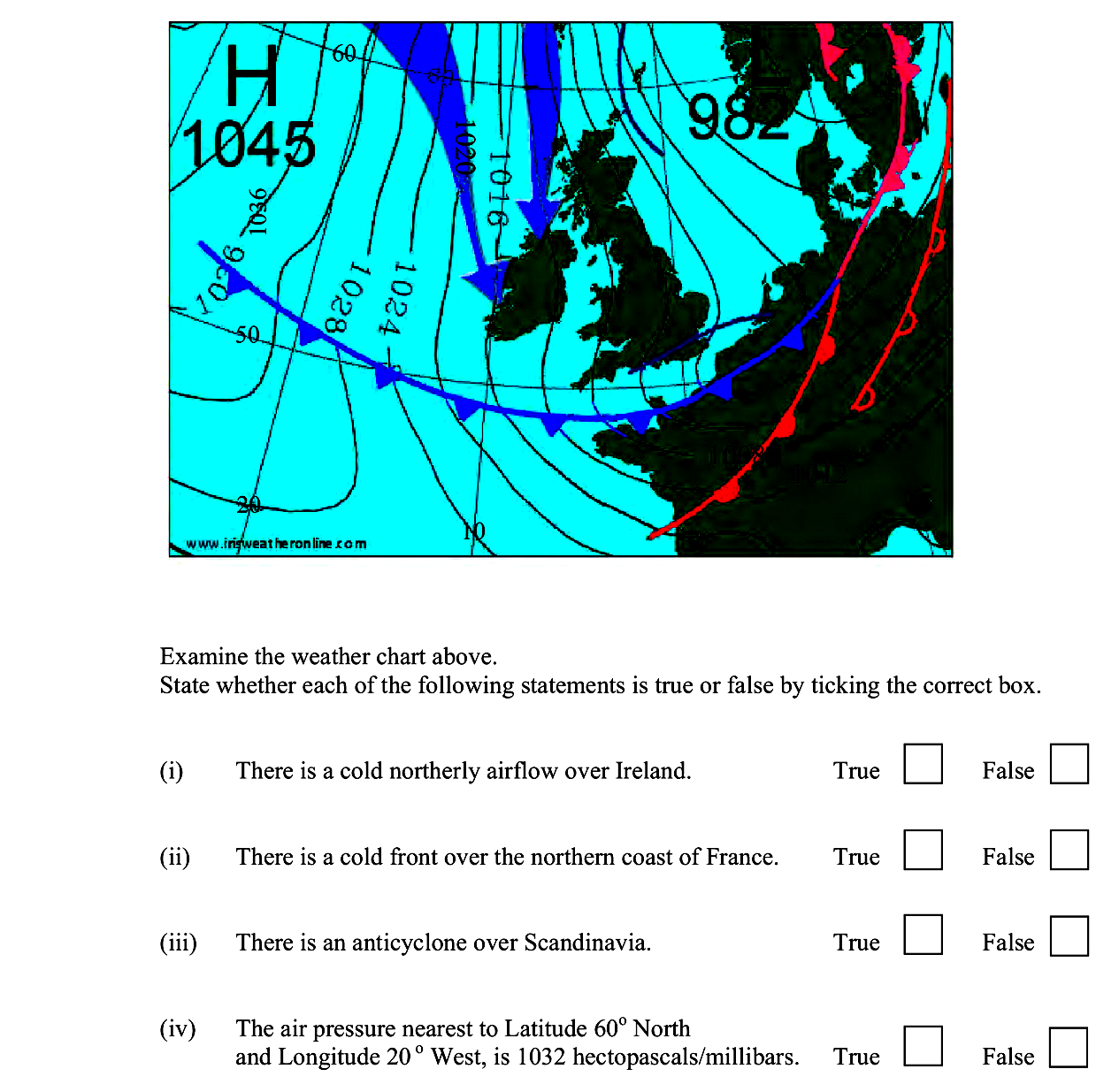 Examine-the-weather-chart-above-Leaving Cert Geography-Question 3-2012.png