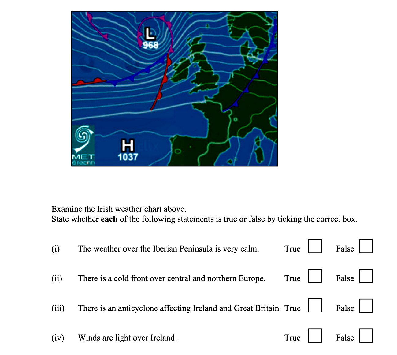 Examine-the-Irish-weather-chart-above-Leaving Cert Geography-Question 12-2011.png
