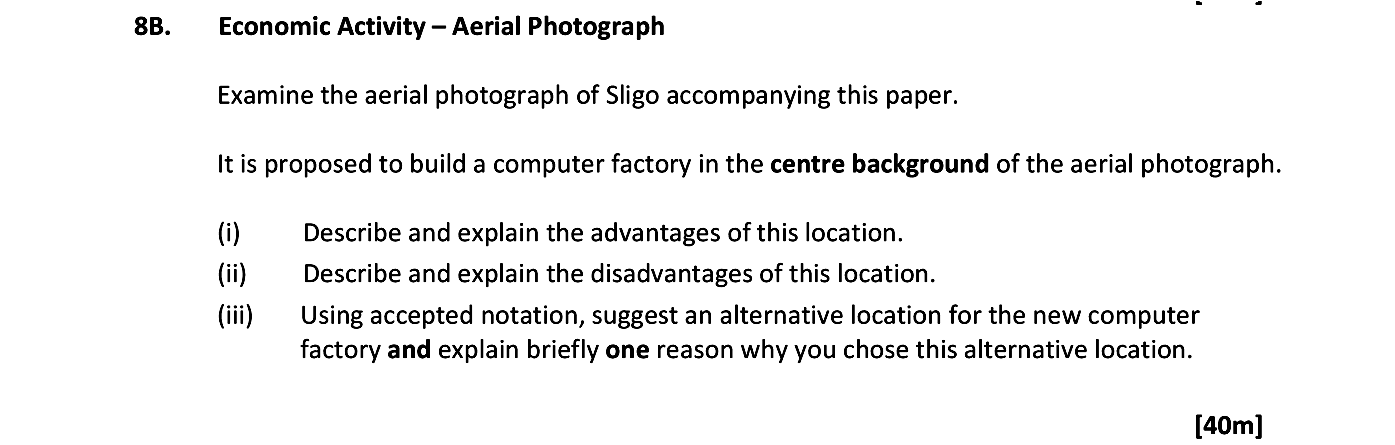 Economic-Activity-–-Aerial-Photograph--Examine-the-aerial-photograph-of-Sligo-accompanying-this-paper-Leaving Cert Geography-Question 88-2018.png