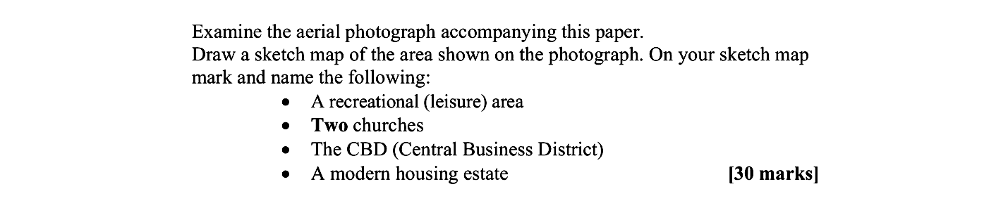 Examine-the-aerial-photograph-accompanying-this-paper-Leaving Cert Geography-Question Exam Question-2007.png