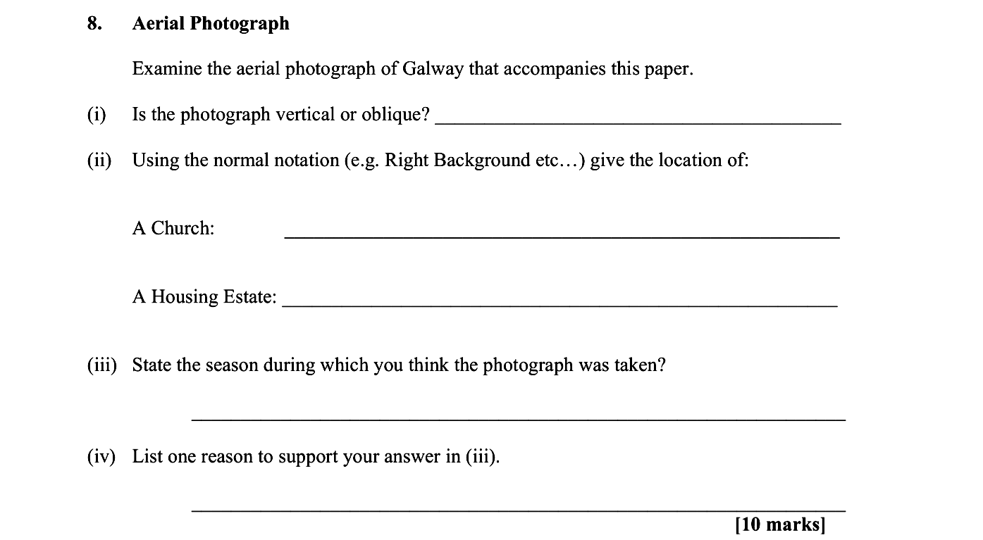 Aerial-Photograph--Examine-the-aerial-photograph-of-Galway-that-accompanies-this-paper-Leaving Cert Geography-Question 8-2008.png