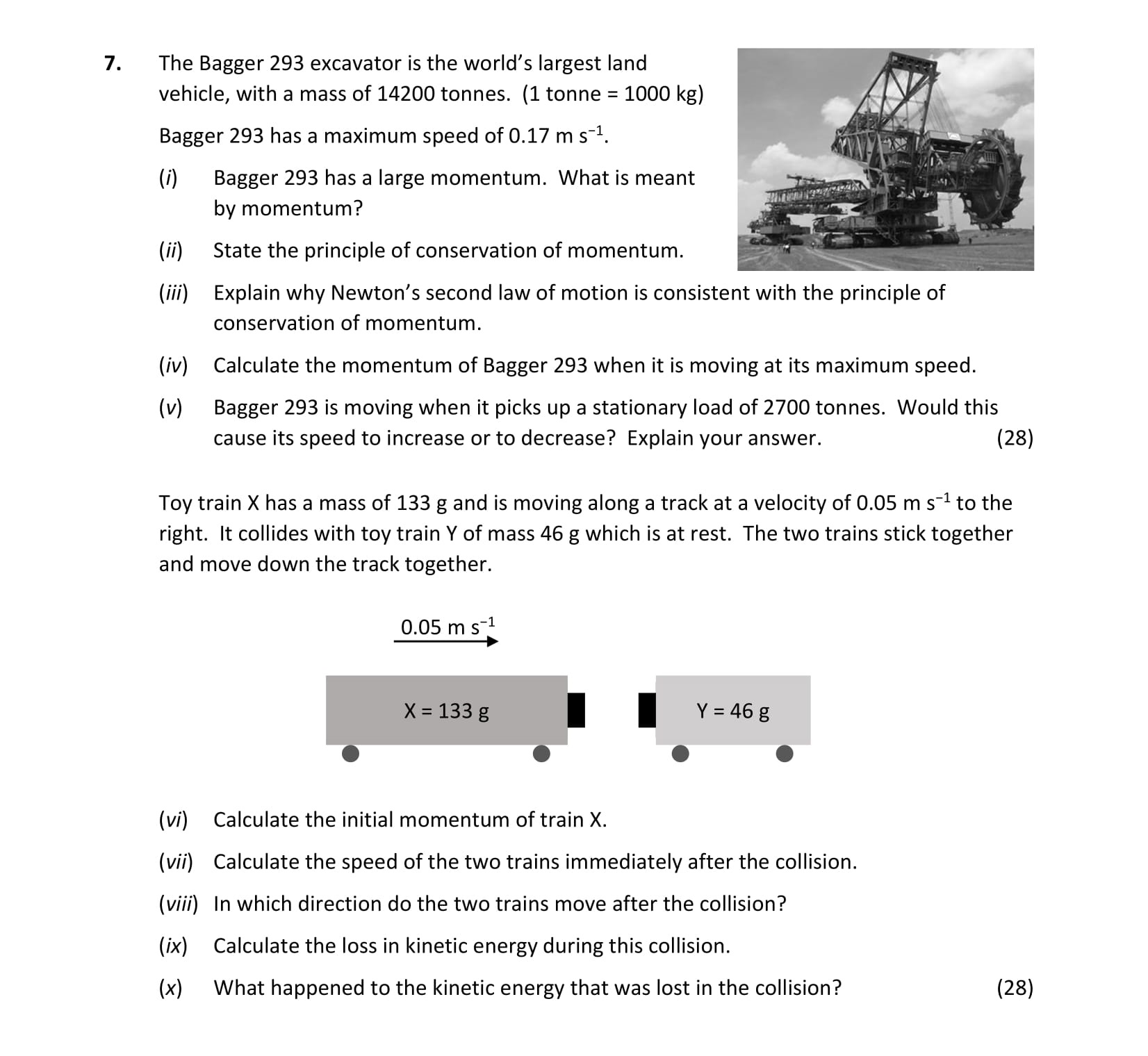 The-Bagger-293-excavator-is-the-world's-largest-land-vehicle,-with-a-mass-of-14200-tonnes-Leaving Cert Physics-Question 7-2021.png