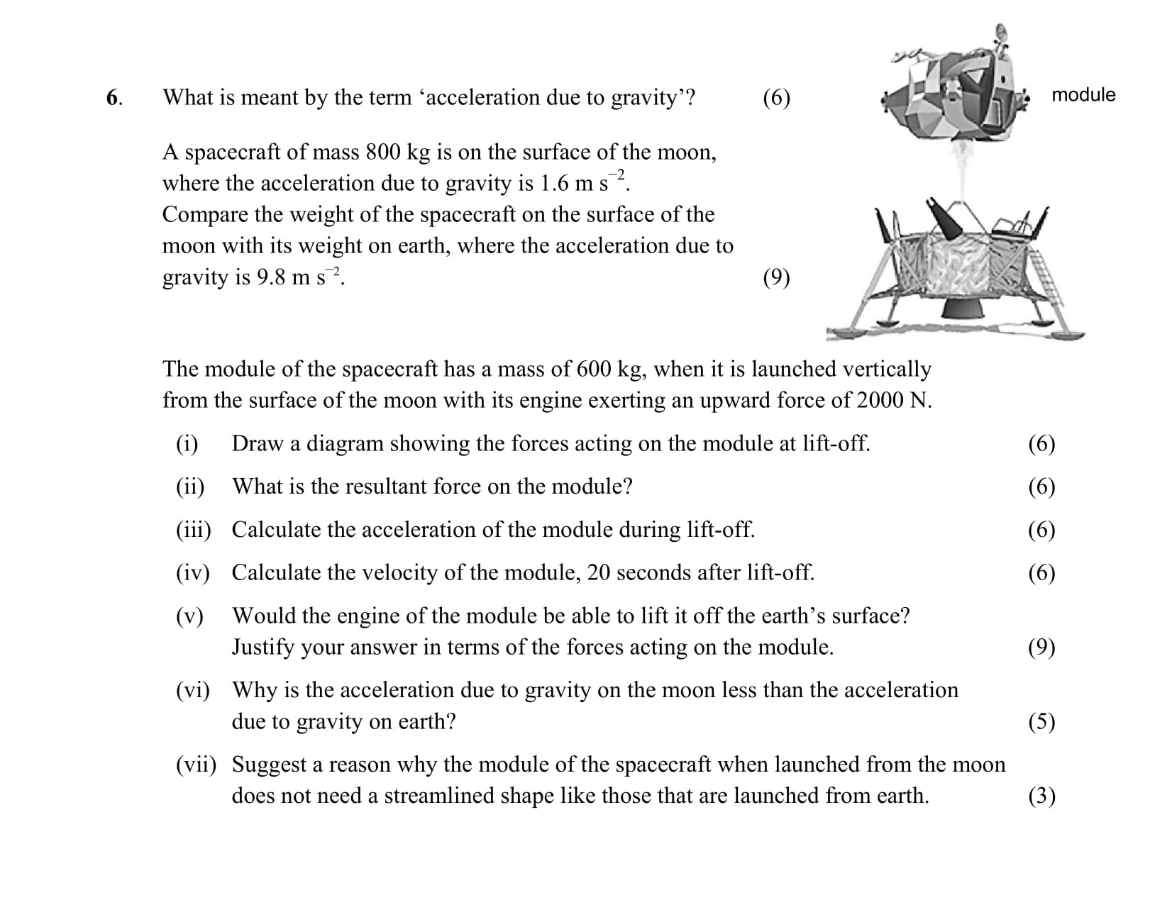 What-is-meant-by-the-term-'acceleration-due-to-gravity'?--A-spacecraft-of-mass-800-kg-is-on-the-surface-of-the-moon,-where-the-acceleration-due-to-gravity-is-1.6-m-s²-Leaving Cert Physics-Question 6-2012.png