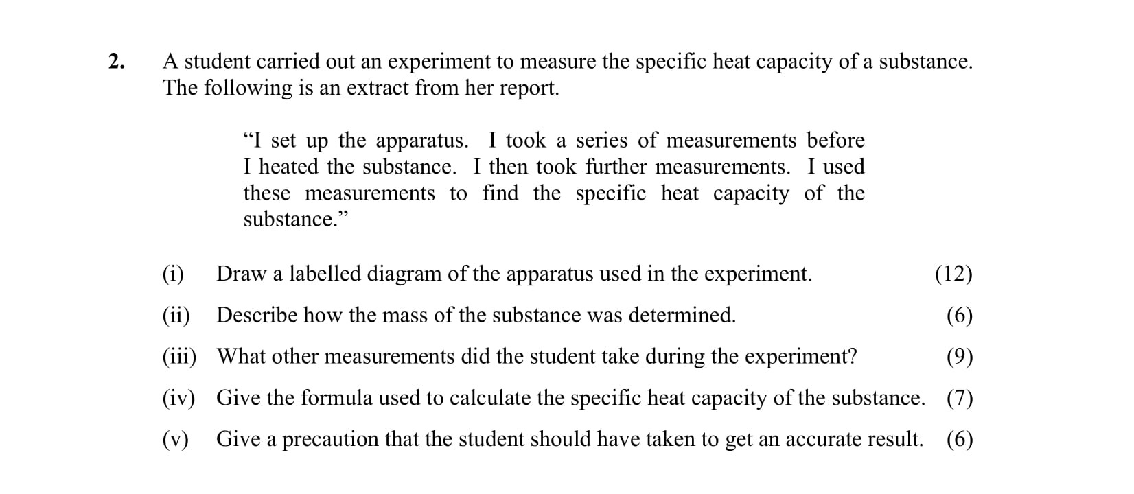 A-student-carried-out-an-experiment-to-measure-the-specific-heat-capacity-of-a-substance-Leaving Cert Physics-Question 2-2010.png