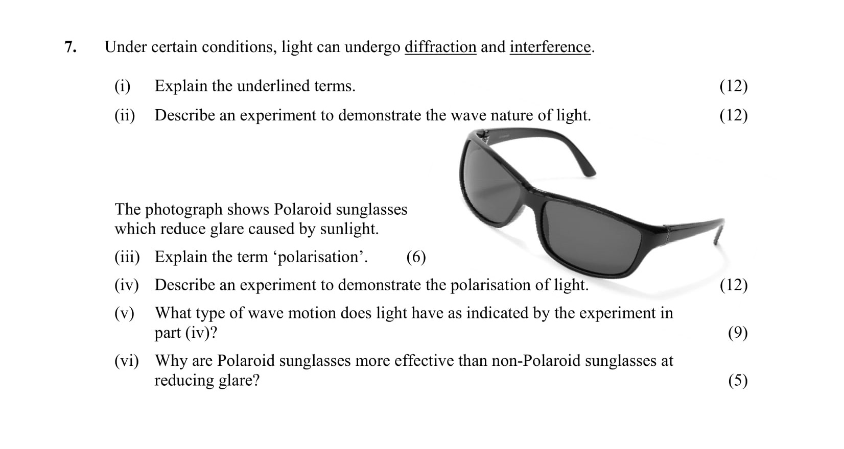 Under-certain-conditions,-light-can-undergo-diffraction-and-interference-Leaving Cert Physics-Question 7-2012.png