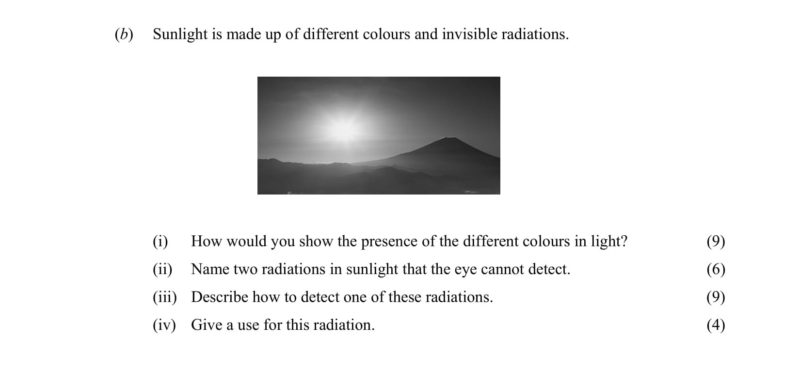 Sunlight-is-made-up-of-different-colours-and-invisible-radiations-Leaving Cert Physics-Question b-2008.png