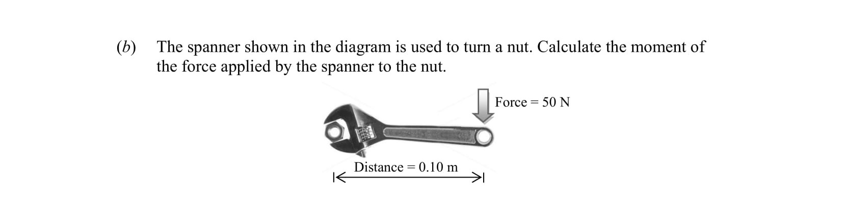 The-spanner-shown-in-the-diagram-is-used-to-turn-a-nut-Leaving Cert Physics-Question b-2013.png