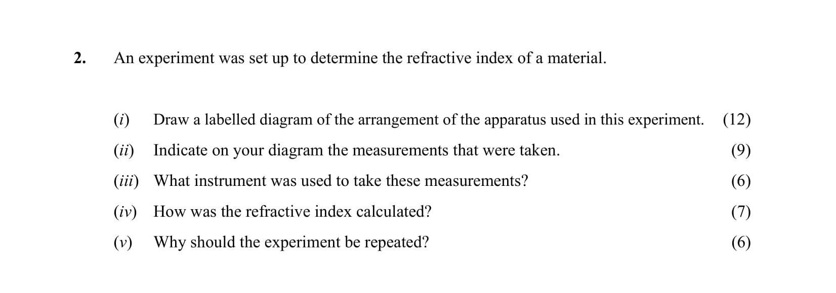 An-experiment-was-set-up-to-determine-the-refractive-index-of-a-material-Leaving Cert Physics-Question 2-2016.png