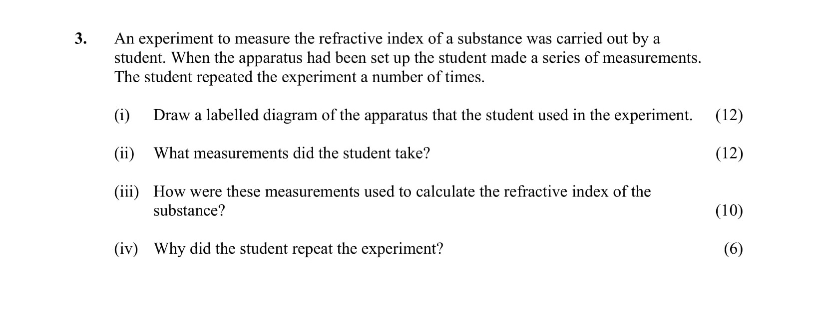 An-experiment-to-measure-the-refractive-index-of-a-substance-was-carried-out-by-a-student-Leaving Cert Physics-Question 3-2013.png